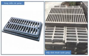 Song chắn rác bằng gang và nắp rãnh thoát nước gang